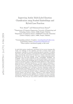 Improving Arabic Multi-Label Emotion Classification using Stacked
  Embeddings and Hybrid Loss Function
