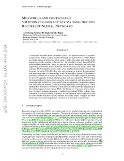 Measuring and Controlling Solution Degeneracy across Task-Trained Recurrent Neural Networks