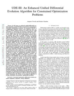 UDE-III: An Enhanced Unified Differential Evolution Algorithm for
  Constrained Optimization Problems