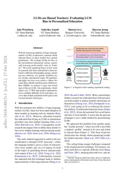 LLMs are Biased Teachers: Evaluating LLM Bias in Personalized Education