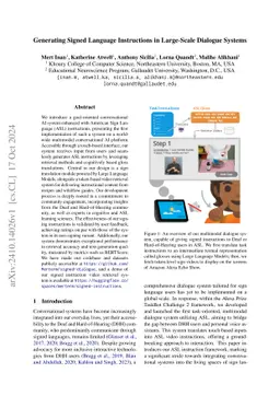 Generating Signed Language Instructions in Large-Scale Dialogue Systems