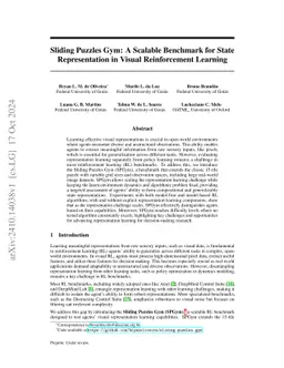 Sliding Puzzles Gym: A Scalable Benchmark for State Representation in Visual Reinforcement Learning