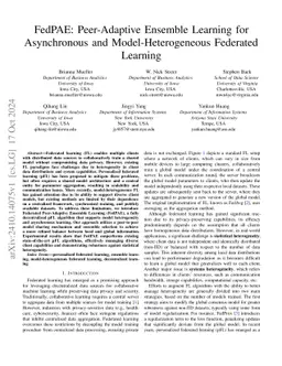 FedPAE: Peer-Adaptive Ensemble Learning for Asynchronous and
  Model-Heterogeneous Federated Learning