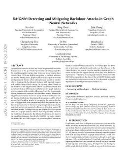 DMGNN: Detecting and Mitigating Backdoor Attacks in Graph Neural
  Networks