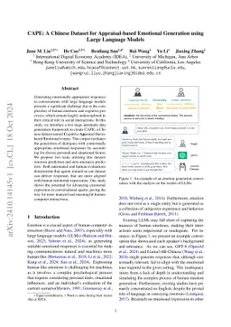 CAPE: A Chinese Dataset for Appraisal-based Emotional Generation using
  Large Language Models