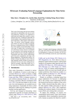 XForecast: Evaluating Natural Language Explanations for Time Series
  Forecasting