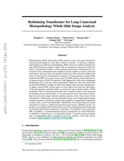Rethinking Transformer for Long Contextual Histopathology Whole Slide
  Image Analysis