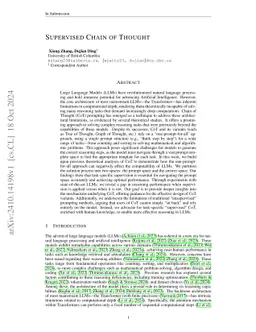 Supervised Chain of Thought