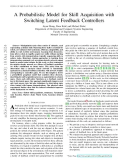 A Probabilistic Model for Skill Acquisition with Switching Latent Feedback Controllers