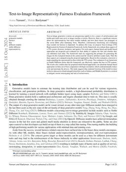 Text-to-Image Representativity Fairness Evaluation Framework