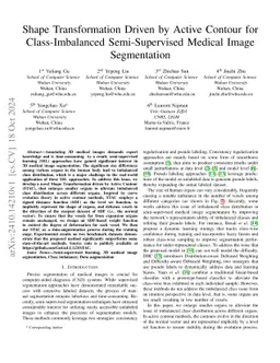 Shape Transformation Driven by Active Contour for Class-Imbalanced
  Semi-Supervised Medical Image Segmentation