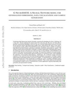G-NeuroDAVIS: A Neural Network model for generalized embedding, data
  visualization and sample generation