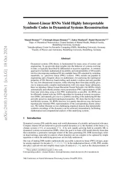 Almost-Linear RNNs Yield Highly Interpretable Symbolic Codes in
  Dynamical Systems Reconstruction