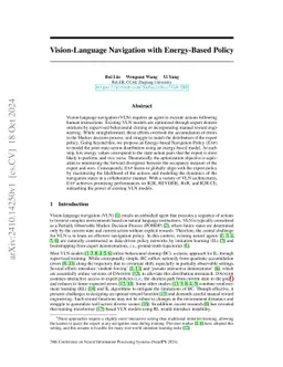 Vision-Language Navigation with Energy-Based Policy