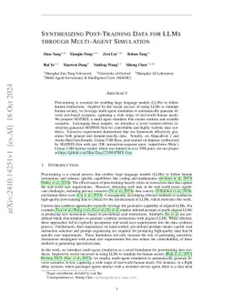 Synthesizing Post-Training Data for LLMs through Multi-Agent Simulation