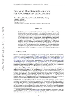 Debiasing Mini-Batch Quadratics for Applications in Deep Learning