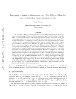 Fast proxy centers for Jeffreys centroids: The Jeffreys-Fisher-Rao and
  the inductive Gauss-Bregman centers