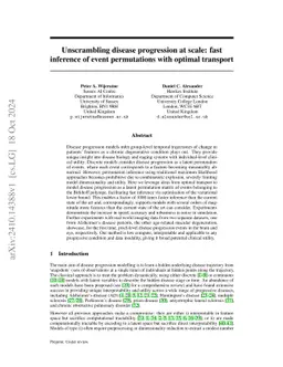 Unscrambling disease progression at scale: fast inference of event permutations with optimal transport