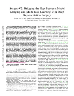 SurgeryV2: Bridging the Gap Between Model Merging and Multi-Task
  Learning with Deep Representation Surgery