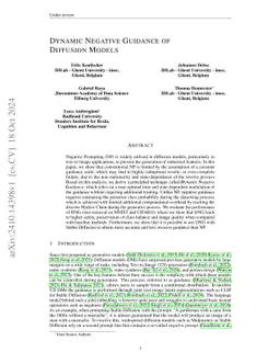 Dynamic Negative Guidance of Diffusion Models