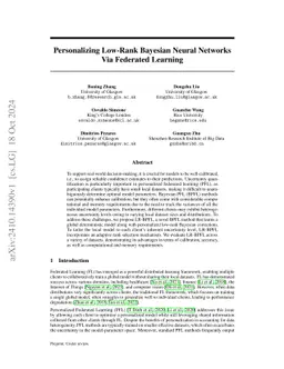 Personalizing Low-Rank Bayesian Neural Networks Via Federated Learning