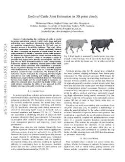 Sim2real Cattle Joint Estimation in 3D point clouds