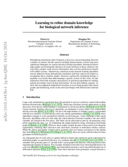 Learning to refine domain knowledge for biological network inference