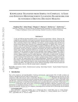 Knowledge Transfer from Simple to Complex: A Safe and Efficient
  Reinforcement Learning Framework for Autonomous Driving Decision-Making