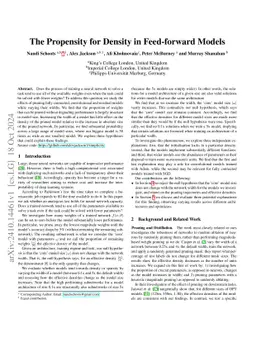 The Propensity for Density in Feed-forward Models