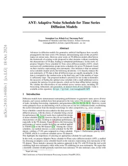ANT: Adaptive Noise Schedule for Time Series Diffusion Models