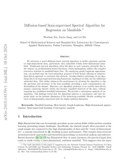 Diffusion-based Semi-supervised Spectral Algorithm for Regression on
  Manifolds
