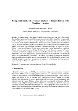 Using Sentiment and Technical Analysis to Predict Bitcoin with Machine
  Learning