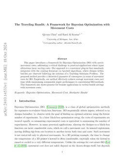 The Traveling Bandit: A Framework for Bayesian Optimization with
  Movement Costs