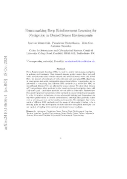 Benchmarking Deep Reinforcement Learning for Navigation in Denied Sensor
  Environments