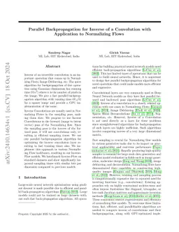 Parallel Backpropagation for Inverse of a Convolution with Application to Normalizing Flows
