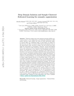 Deep Domain Isolation and Sample Clustered Federated Learning for
  Semantic Segmentation