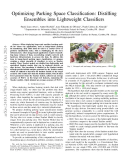 Optimizing Parking Space Classification: Distilling Ensembles into
  Lightweight Classifiers