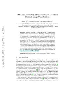 FACMIC: Federated Adaptative CLIP Model for Medical Image Classification