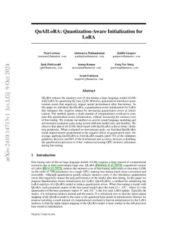 QuAILoRA: Quantization-Aware Initialization for LoRA