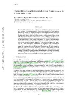 On the Relation Between Linear Diffusion and Power Iteration