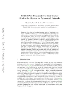 CFTS-GAN: Continual Few-Shot Teacher Student for Generative Adversarial
  Networks