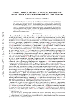 Universal approximation results for neural networks with non-polynomial activation function over non-compact domains