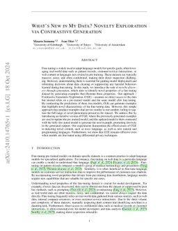 What's New in My Data? Novelty Exploration via Contrastive Generation