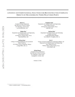 A Survey on Computational Solutions for Reconstructing Complete Objects by Reassembling Their Fractured Parts