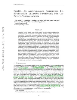 DistRL: An Asynchronous Distributed Reinforcement Learning Framework for On-Device Control Agents