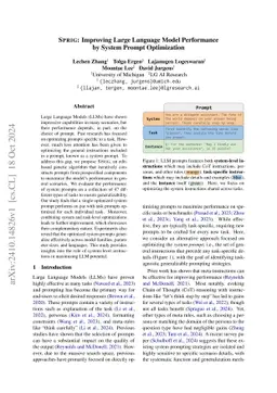 SPRIG: Improving Large Language Model Performance by System Prompt
  Optimization