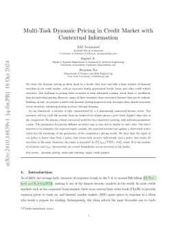 Multi-Task Dynamic Pricing in Credit Market with Contextual Information