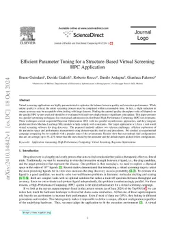 Efficient Parameter Tuning for a Structure-Based Virtual Screening HPC
  Application