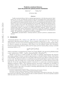 Predictive variational inference: Learn the predictively optimal posterior distribution