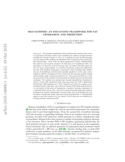 Self-Satisfied: An end-to-end framework for SAT generation and
  prediction